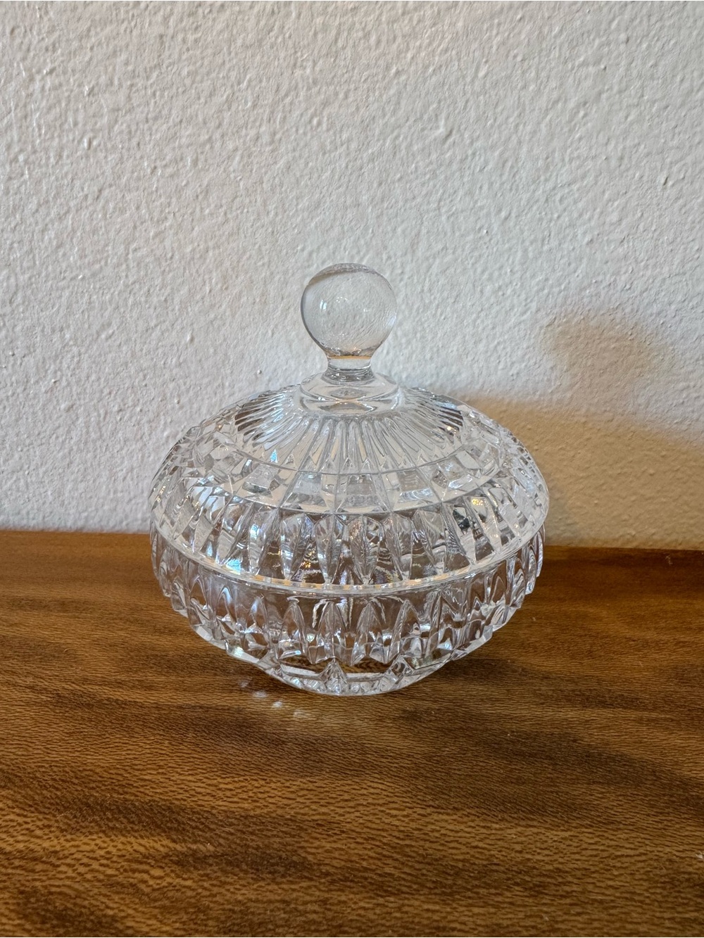 Crystal D’Adriana Lead Crystal Lidded Candy Trinket Dish Vintage 1980s